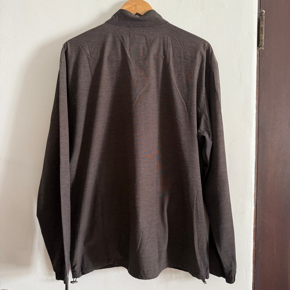 LINKSOUL | Morris Black Brown quarter Zip Windbreaker Jacket Large Golf Jacket - Picture 2 of 8